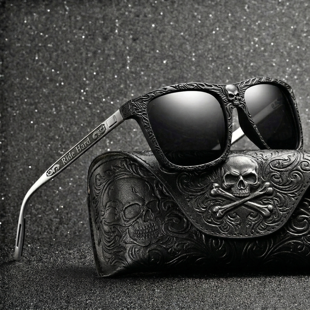 Vintage Biker Metal Frame Polarized Riding Sunglasses