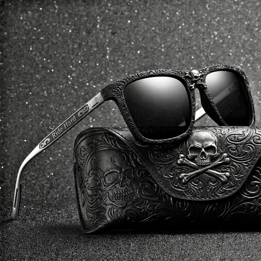 Vintage Biker Metal Frame Polarized Riding Sunglasses