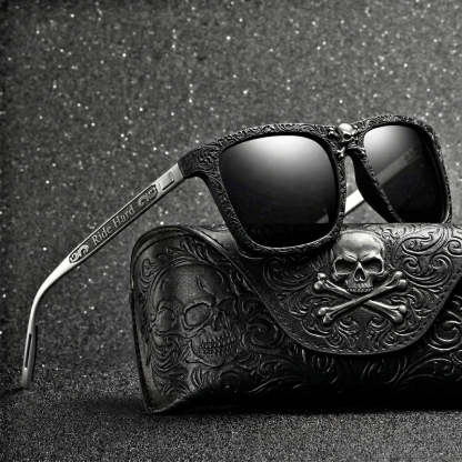 Vintage Biker Metal Frame Polarized Riding Sunglasses