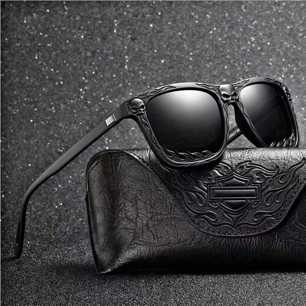 Vintage Biker Metal Frame Polarized Riding Sunglasses