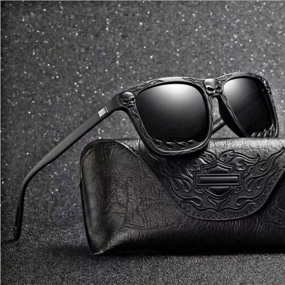 Vintage Biker Metal Frame Polarized Riding Sunglasses