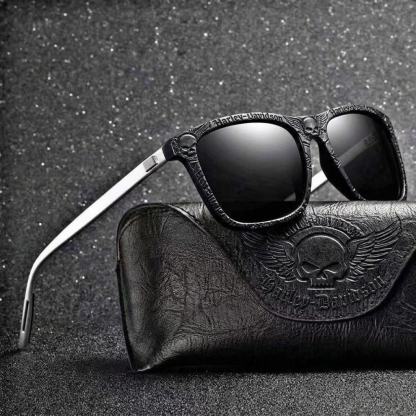 Vintage Biker Metal Frame Polarized Riding Sunglasses