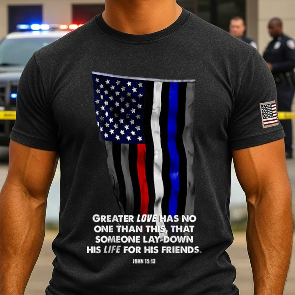 Police Fire EMS First Responder Bible Verse Flag