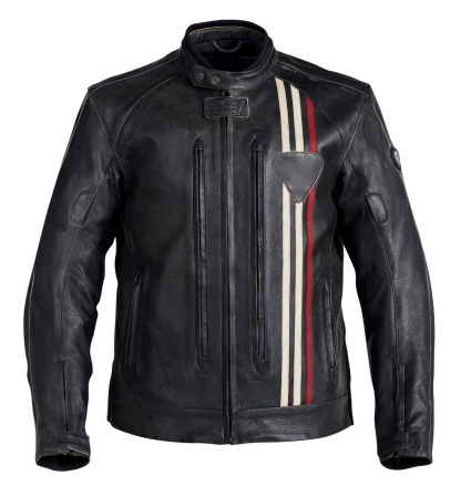 Men's Retro Motorcycle Washed Leather Stand-Up Collar Jacket