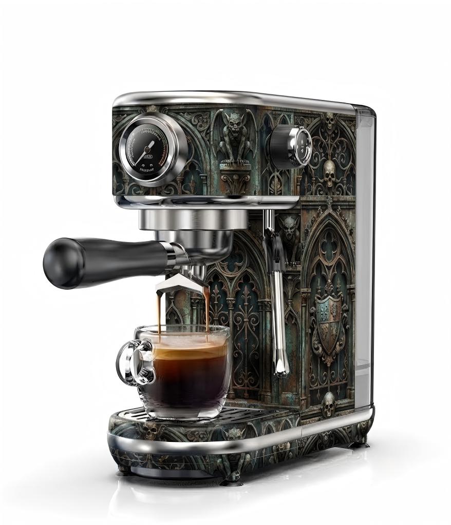 Gothic Skull Pattern Espresso Machine