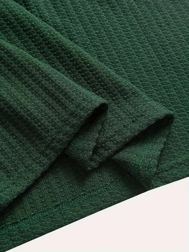 Men's solid color pique knit polo shirt