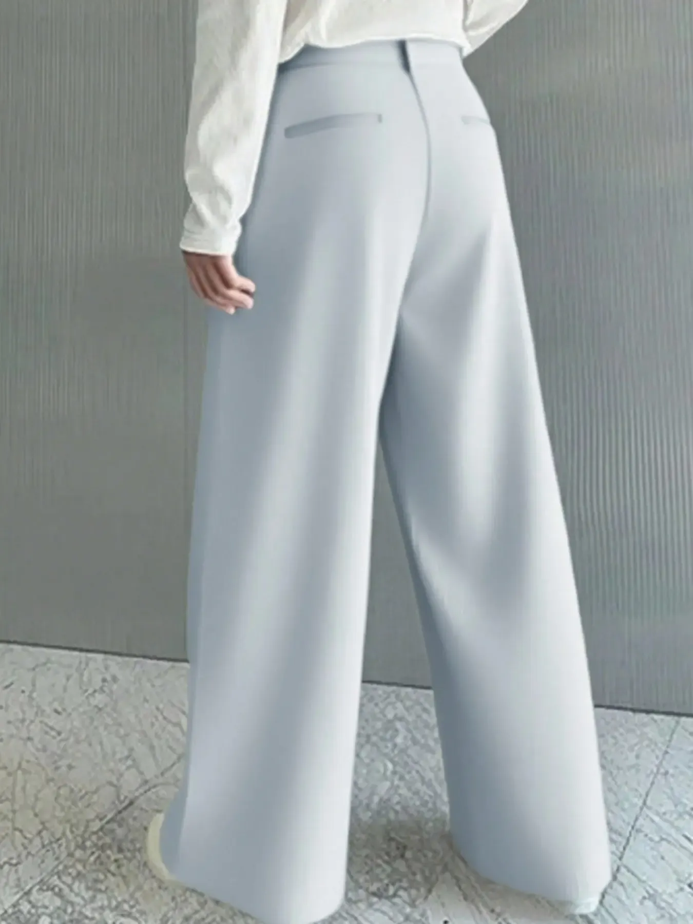 Men's Versatile Solid Color Wide Leg Pants, Unique Button Design, Fitted Style Perfect for Parties and Daily Wear, Casual Fitted Trousers, Casual Fashion Trousers