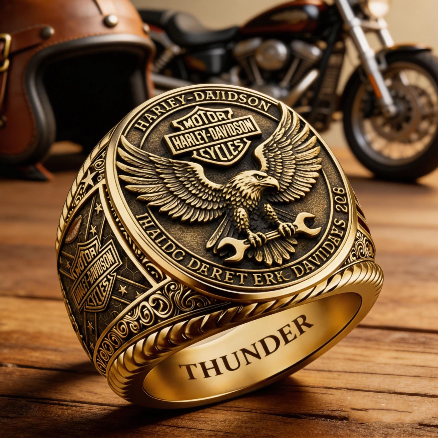 Classic American Motorcycle Style Vintage Biker Ring