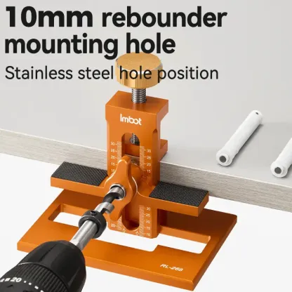 IMBOT Cabinet Door Installation Fixture 2-in-1 Aluminum Alloy The Carpenter's Tool For Fixing Cabinet Doors With A Drill Bit For Quick Suitable For Various Cabinet Doors Such As Wardrobes And Kitchen CabinetsPositioning And Drilling