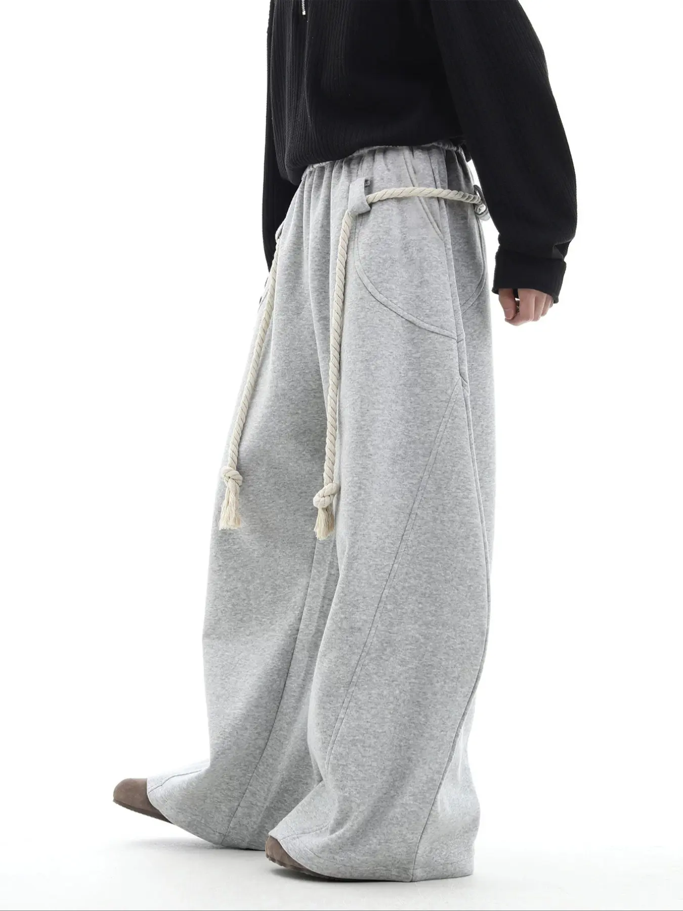 Men's "Knife-Cut" Distressed Wide-Leg Trousers: Raw Edge Grunge Aesthetic & American High-Street Silhouette ⛓️