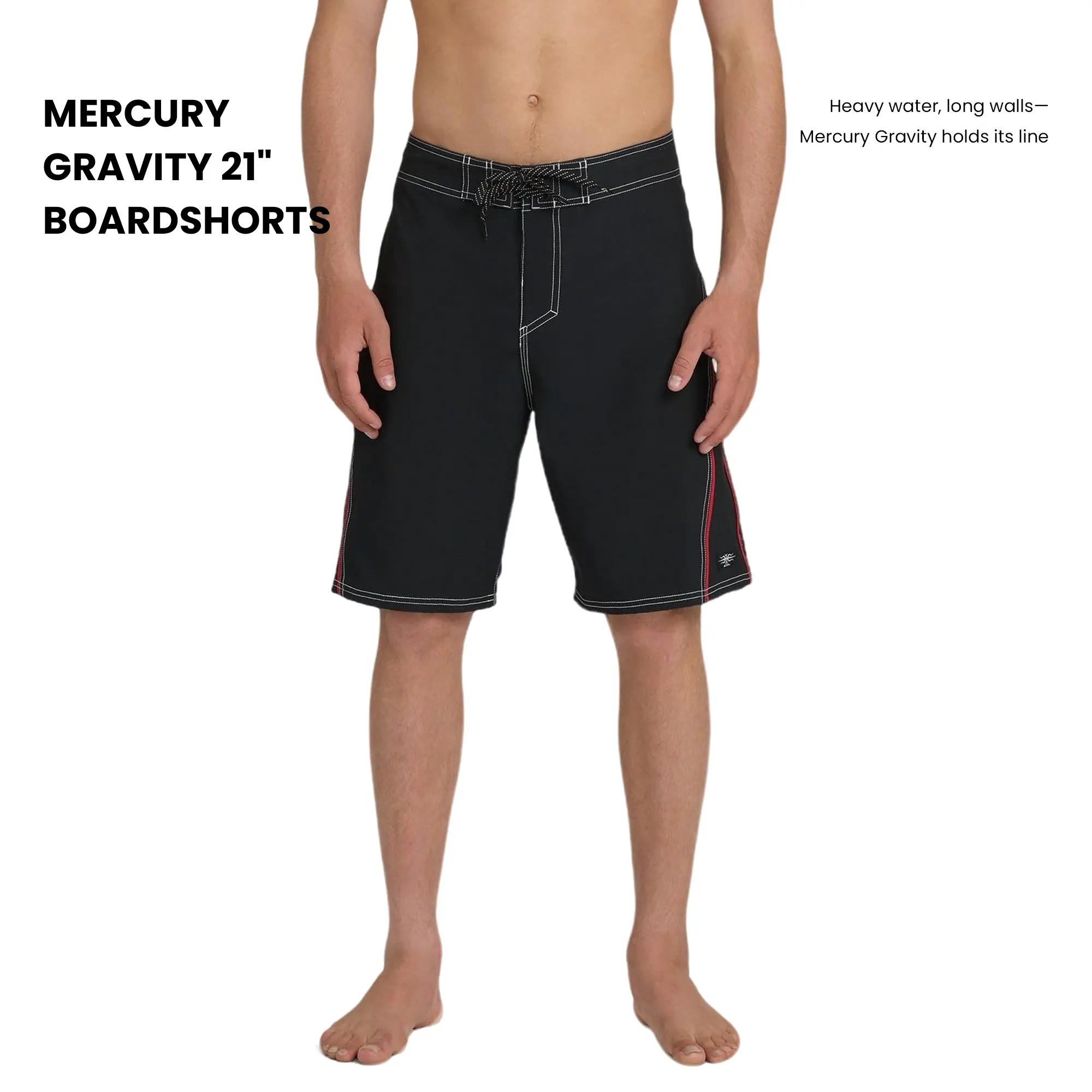 Quiksilver | Mercury Gravity 21" Boardshorts | SURFSILK Stretch | Fixed Waist & Contrast Side Panels | Embroidered Logo