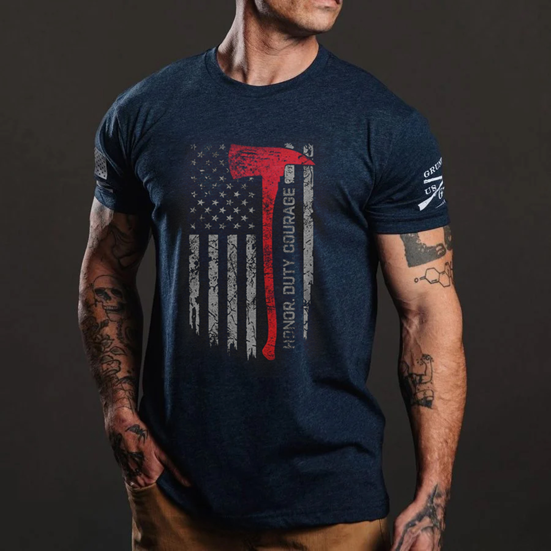 [HONOR DUTY COURAGEI MEN'S CREW TEE