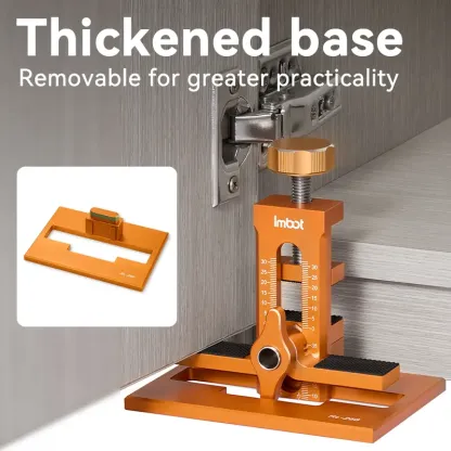IMBOT Cabinet Door Installation Fixture 2-in-1 Aluminum Alloy The Carpenter's Tool For Fixing Cabinet Doors With A Drill Bit For Quick Suitable For Various Cabinet Doors Such As Wardrobes And Kitchen CabinetsPositioning And Drilling