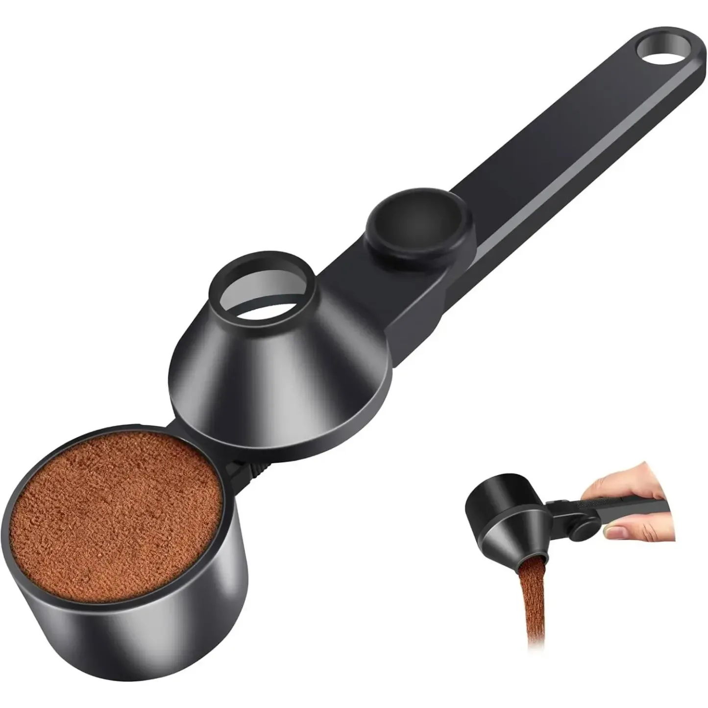 Scoop Funnel Coffee Dosing Spoon-Precise 2Tbsp PCTG BPA-Free,51mm Tamper Kit,Fits Keurig K-Cup & Powder Formula Dispenser (Upgraded Combo Transparent,2Models AB)