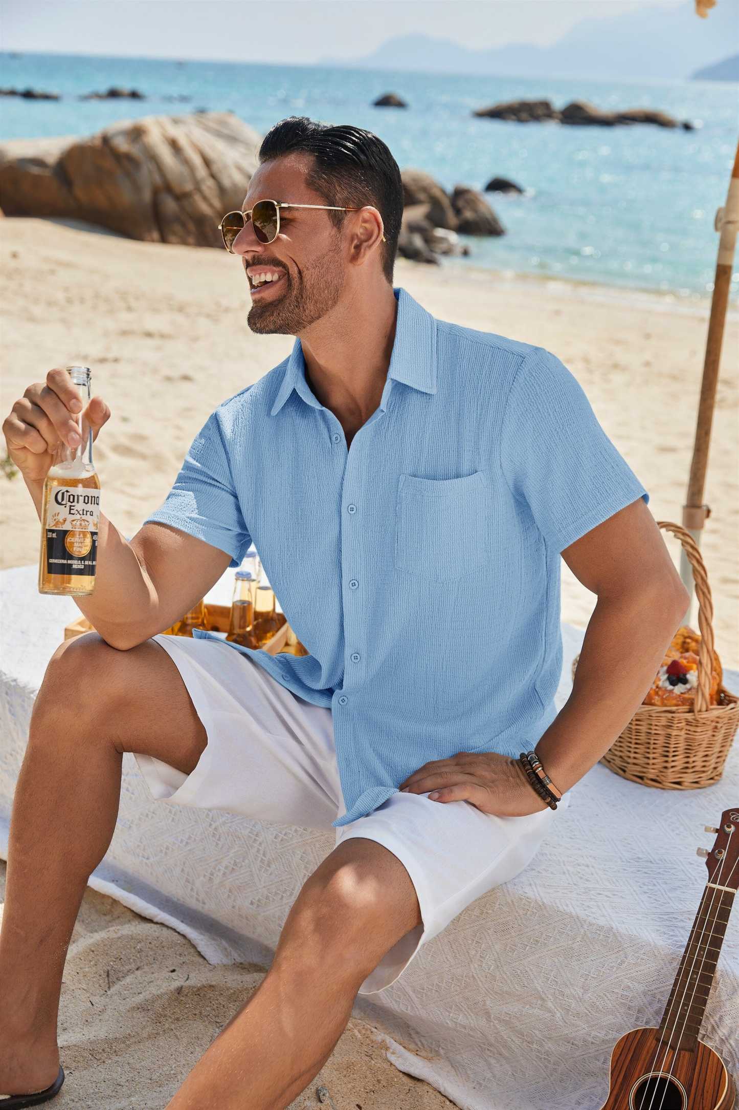Casual Summer Textured Shirt