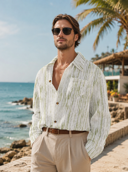 Relaxed Fit Stripe Corduroy Shirt