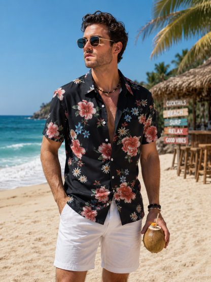 Tropical Floral Beach Shirt