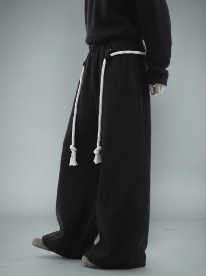 Black Urban Knot Barrel Fit Trackpants