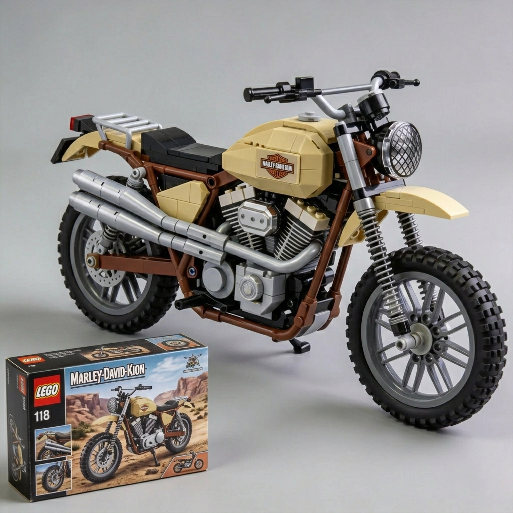 Adult Harley-Davidson motorcycle building blocks