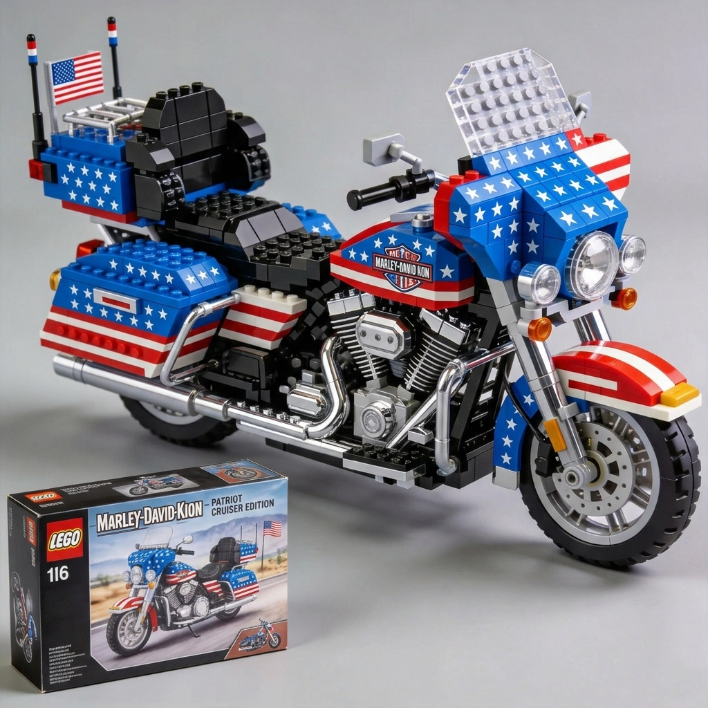 Adult Harley-Davidson motorcycle building blocks