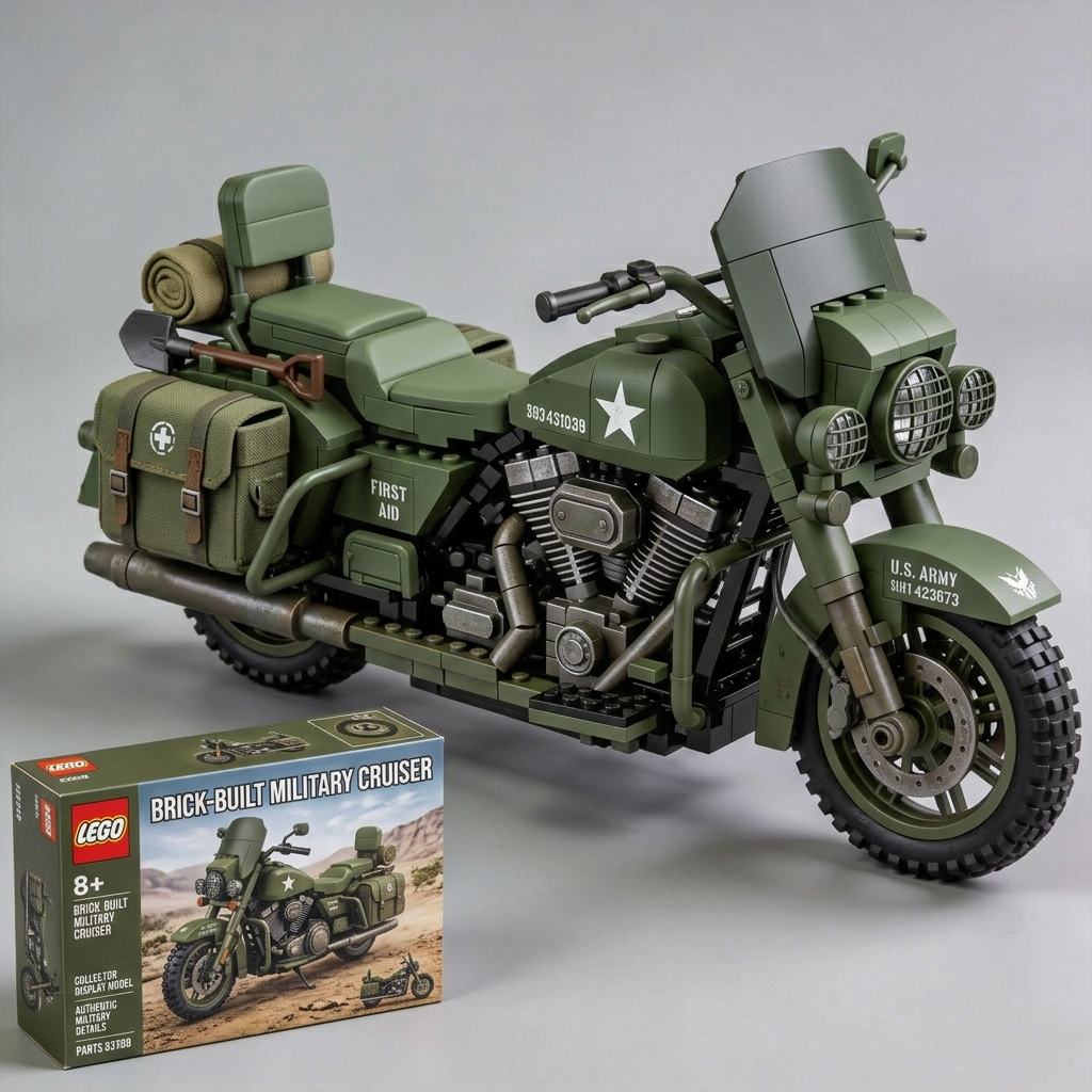 Adult Harley-Davidson motorcycle building blocks