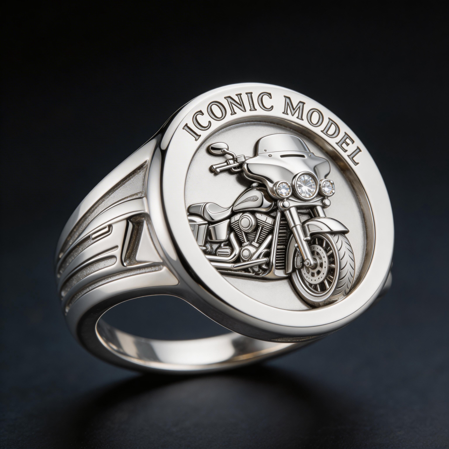 Retro Punk Harley-style Motorcycle Rider Ring