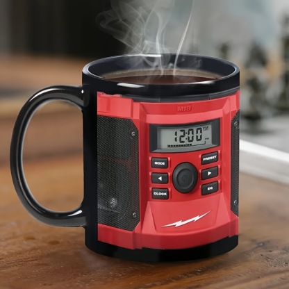 Red Power Tool Ceramic Mug – Electric Tool Design Coffee Cup, Perfect Gift