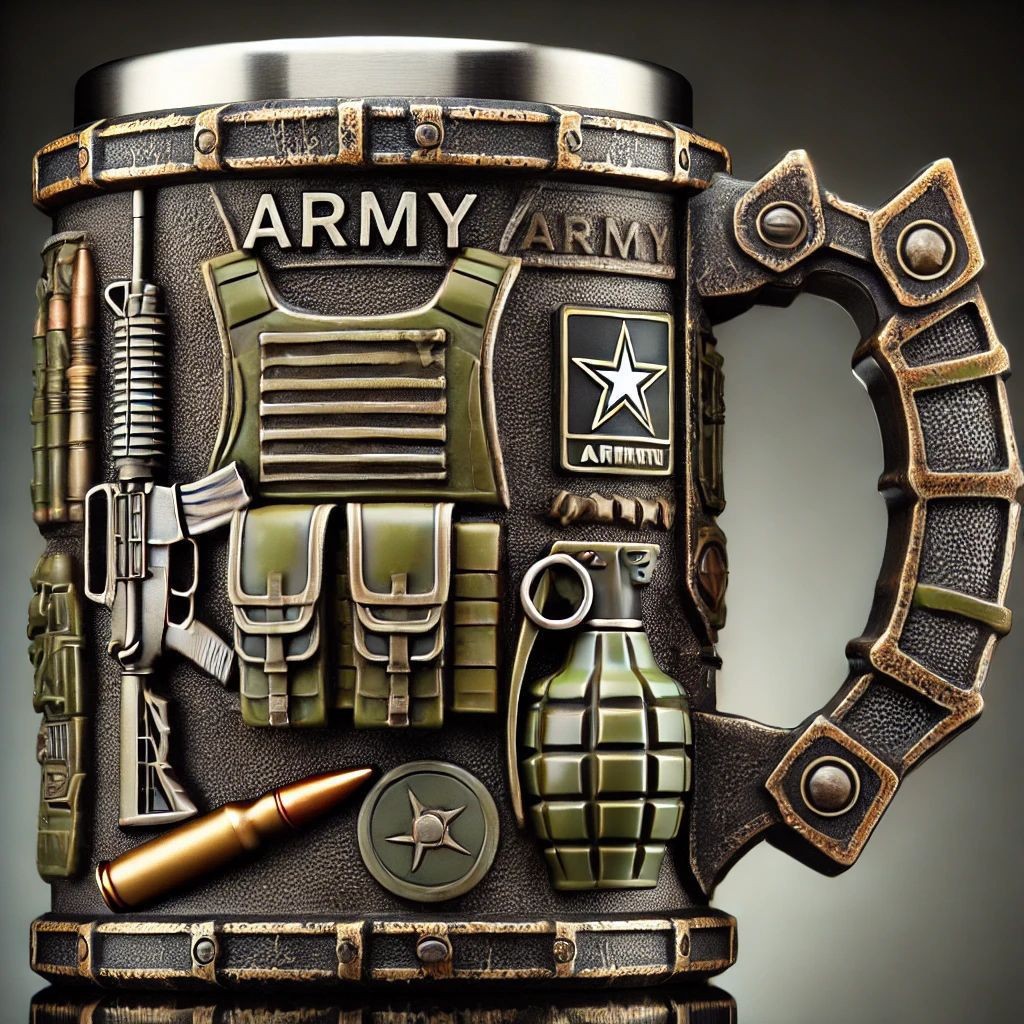 ARMY Themed 3D Embossed Stainless Steel Mug