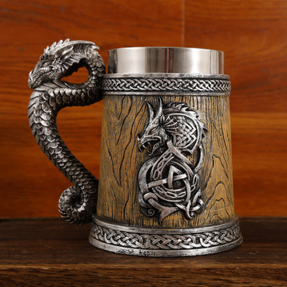Monster Dragon Coffee Mug – Large Pub-Style Beer Mug with Stainless Steel Liner
