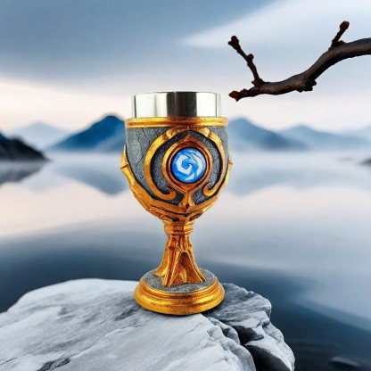 Original Hearthstone Goblet – 3D Resin with Stainless Steel Liner, Wine Glass