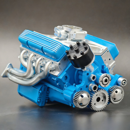 V8 Engine Resin Craft Sculpture Kit – Gasoline Overhead Valve Engine Model Decor