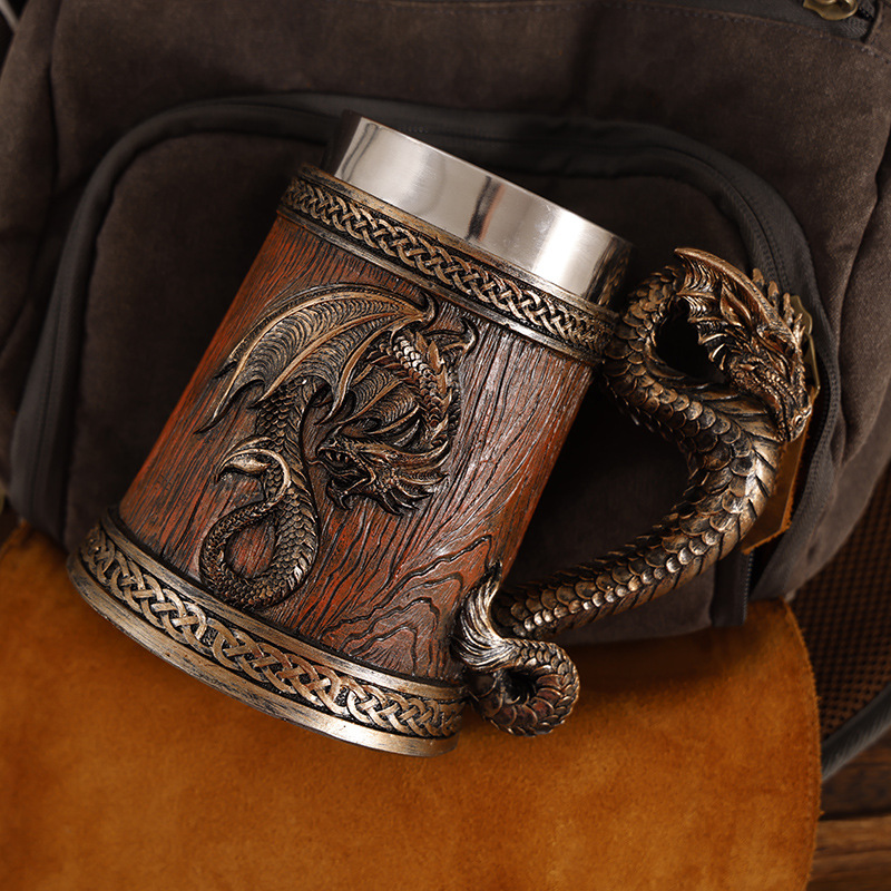 Monster Dragon Coffee Mug – Large Pub-Style Beer Mug with Stainless Steel Liner