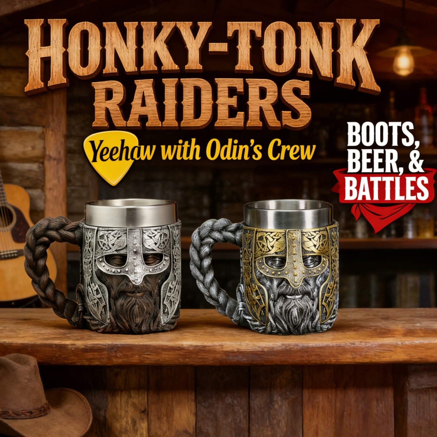 Medieval Viking Warrior Helmet Beer Mug – Large Capacity Metal Tankard