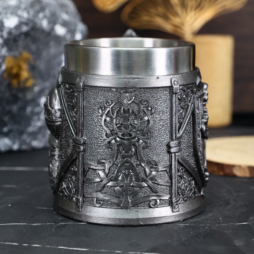 Medieval Knight Beer Mug – Vintage Warrior & Dragon Tankard