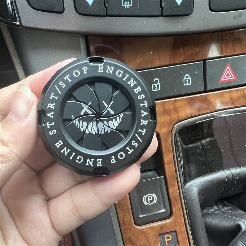 Car Interior Modification One-Click Start Decorative Sticker Rotating Circle Motorcycle Keyhole Protective Cover Cartoon