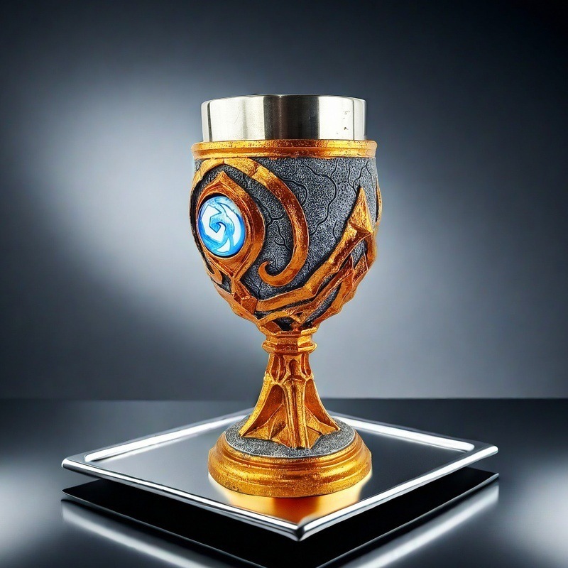 Original Hearthstone Goblet – 3D Resin with Stainless Steel Liner, Wine Glass