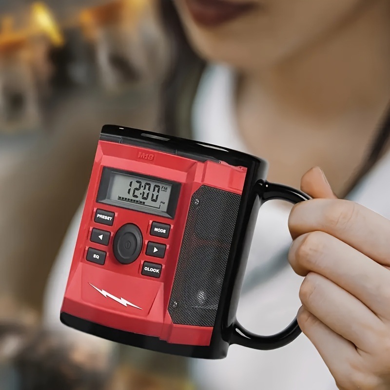 Red Power Tool Ceramic Mug – Electric Tool Design Coffee Cup, Perfect Gift