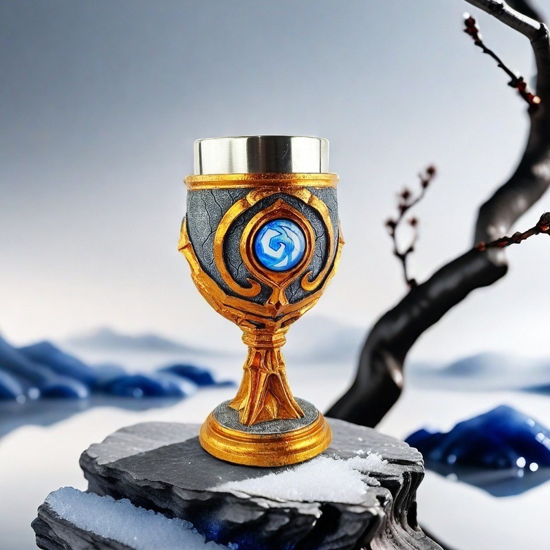 Original Hearthstone Goblet – 3D Resin with Stainless Steel Liner, Wine Glass