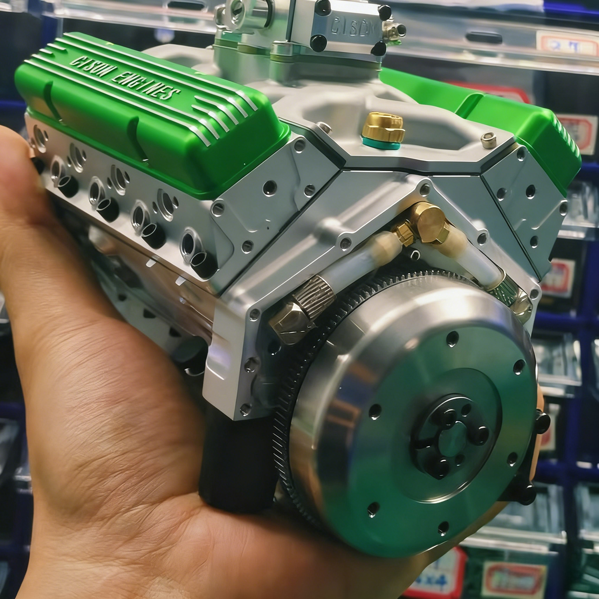 V8 Engine Resin Craft Sculpture Kit – Gasoline Overhead Valve Engine Model Decor