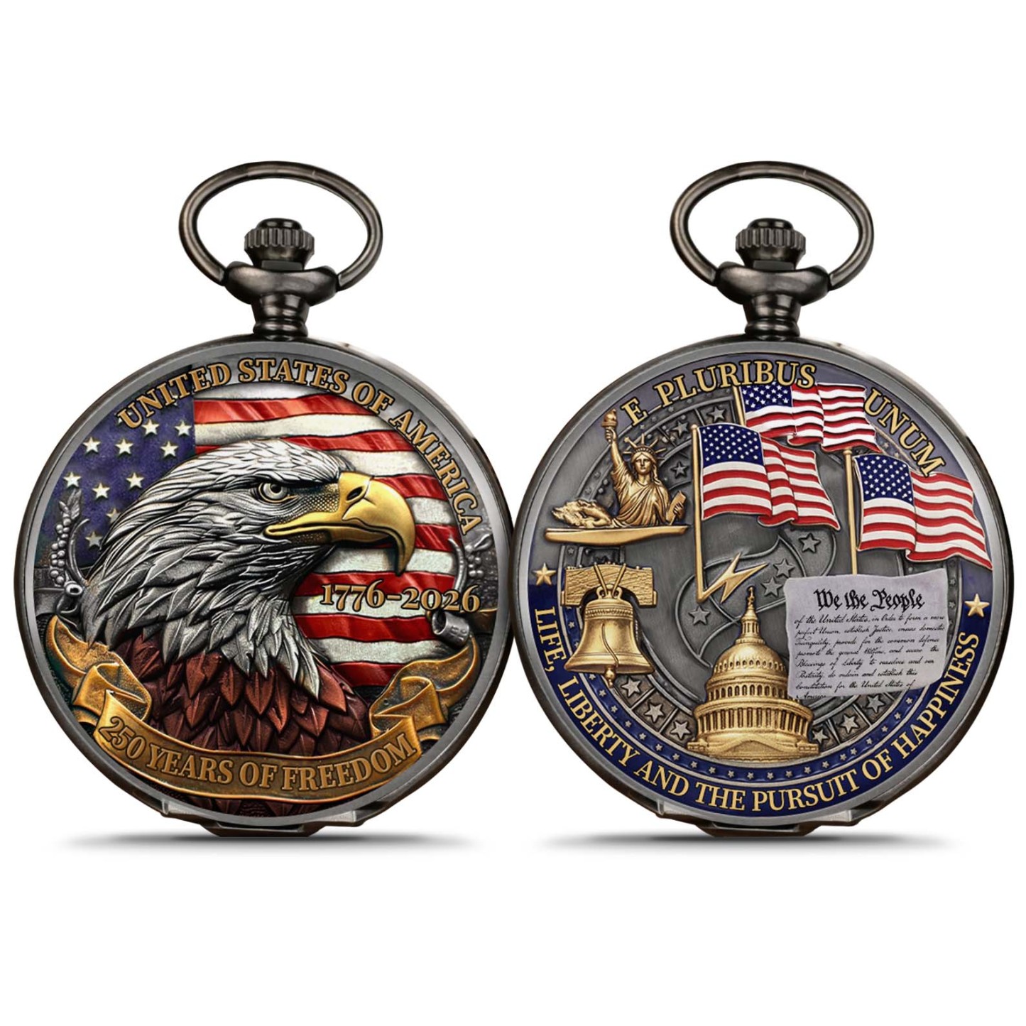 250 Years Of Freedom 1776�C2026 Pocket Watch, 250 Years Anniversary Of America, Patriotic 4th of July Pocket Watch 684048