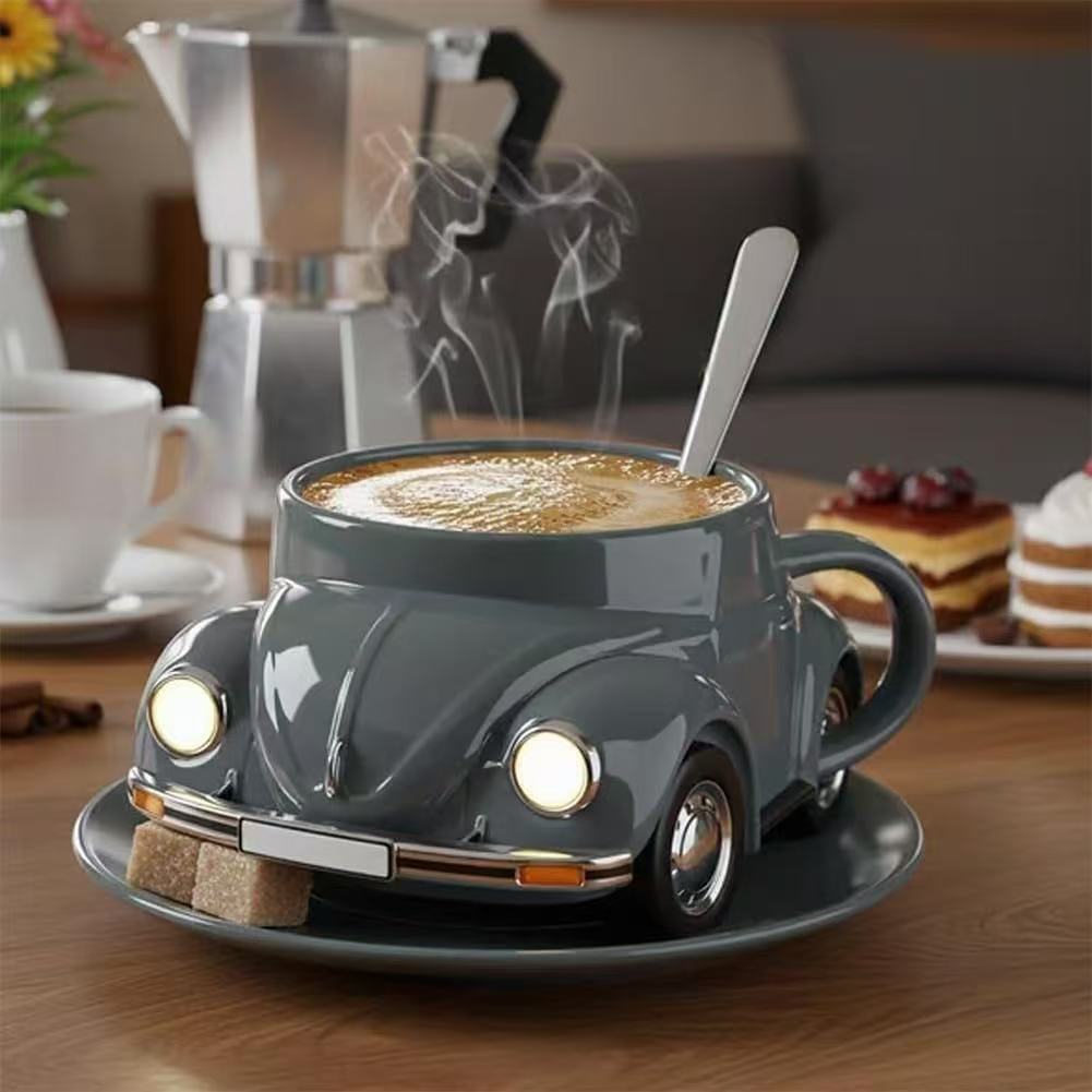 Vintage Classic Car Shaped Coffee Mug Set | Creative Desk Drinkware