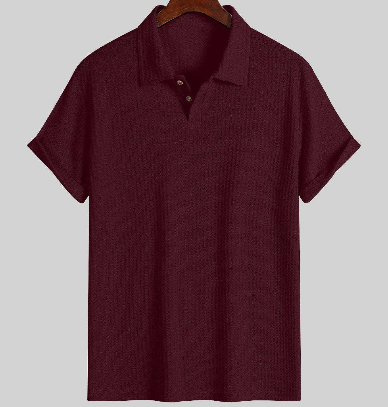 Men's solid color pique knit polo shirt