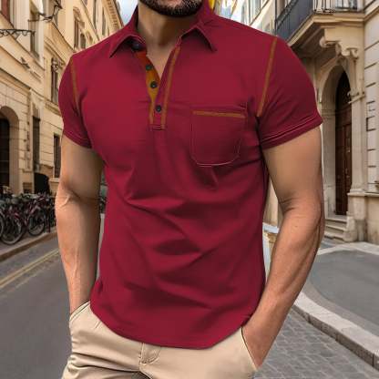 Men's Regular Fit Short Sleeve Top, Casual Sport Shirt