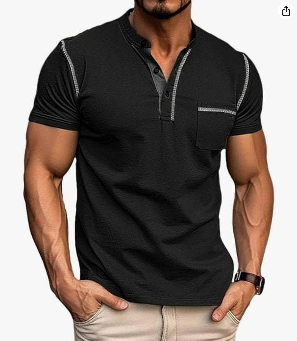 Men's Regular Fit Short Sleeve Top, Casual Sport Shirt