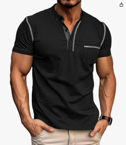 Men's Regular Fit Short Sleeve Top, Casual Sport Shirt