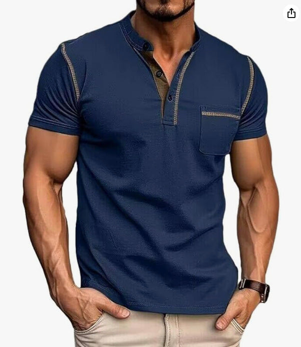 Men's Regular Fit Short Sleeve Top, Casual Sport Shirt