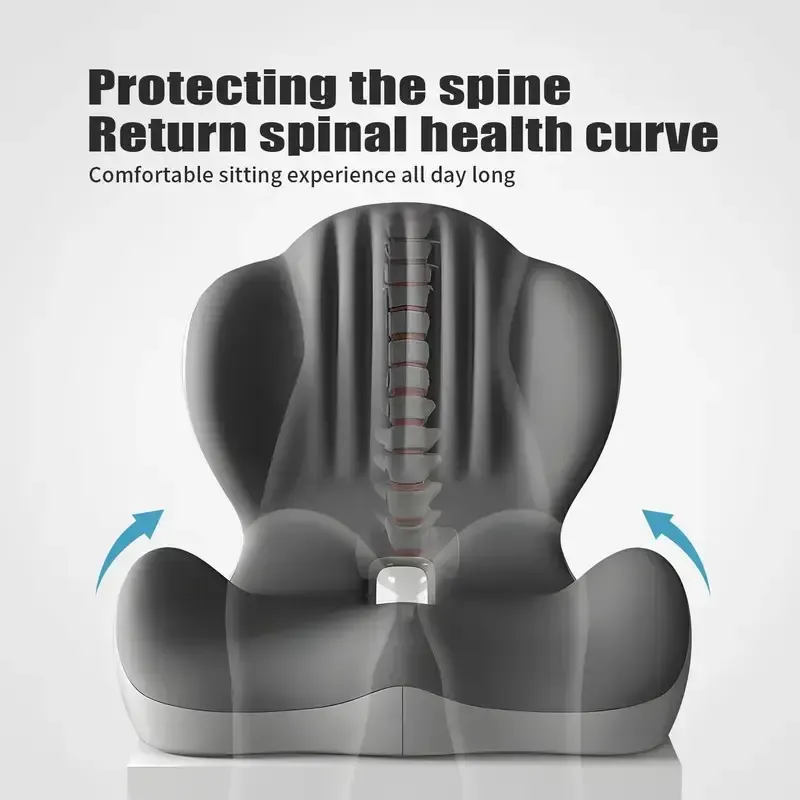 Ergonomic Memory Foam Seat Cushion with Lumbar & Back Support, Relieves Back Pain, Reduces Pressure, Ideal for Office Chairs, Stools, and Car Seats, Perfect Gift for Parents & Friends, The Most Thoughtful Gift