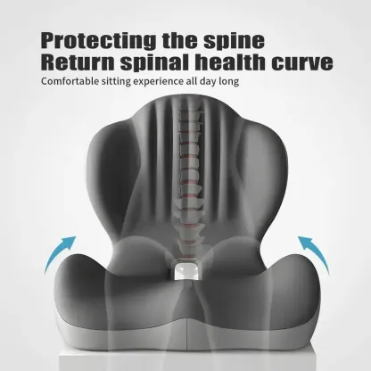 Ergonomic Memory Foam Seat Cushion with Lumbar & Back Support, Relieves Back Pain, Reduces Pressure, Ideal for Office Chairs, Stools, and Car Seats, Perfect Gift for Parents & Friends, The Most Thoughtful Gift