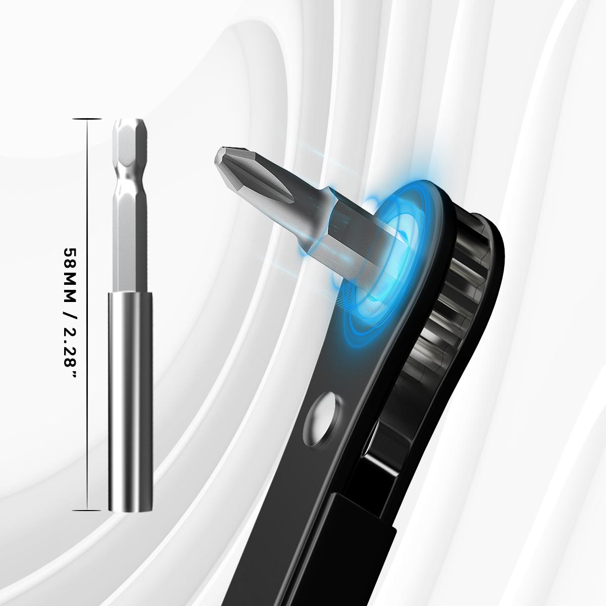 [1 Order=1 Free]Gifts for Men 22 in 1 Multifunction Screwdriver, 90 Degree Right Ratchet Screwdriver Set, Ratcheting Pocket Screwdriver Gifts for Men, Household Repair Tool Kit for Furniture, Father's Day& Birthday Gifts for Men Dad