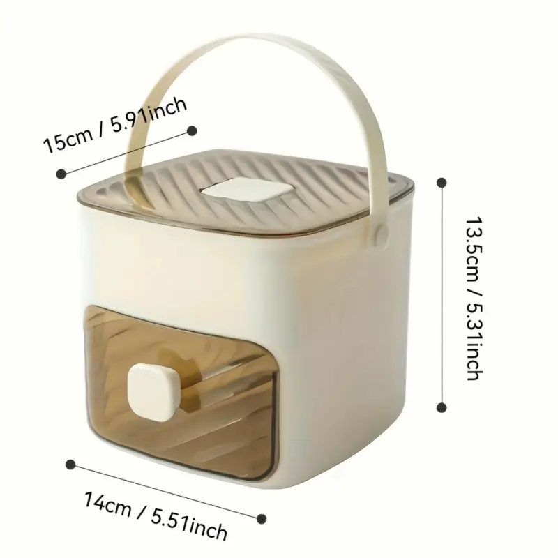 Easy-Press Silicone Ice Cube Maker - Double Layer Large Capacity Ice Bin with Lid - BPA Free & Odor-Proof For Home Bar, Cocktails & Iced Coffee